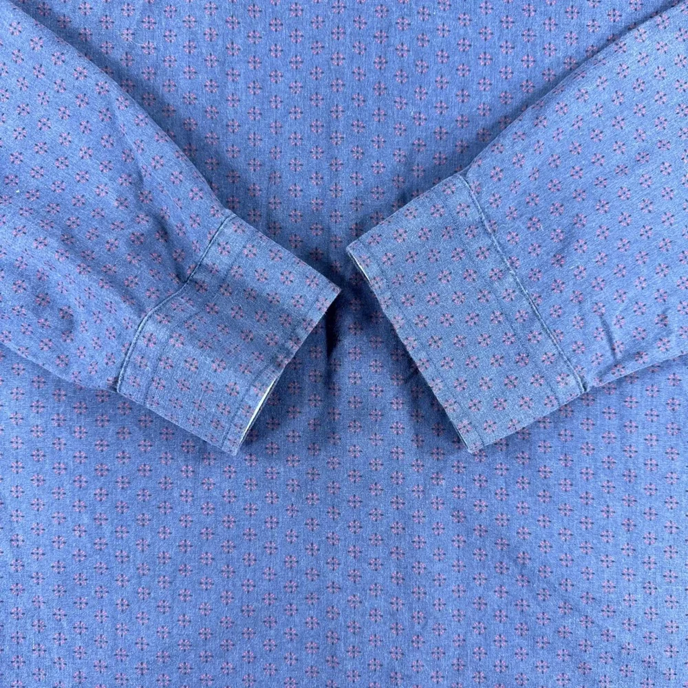 Banana‎ Republic Button Down Mens XL Extra Large Blue Grant Slim Fit Luxe Poplin